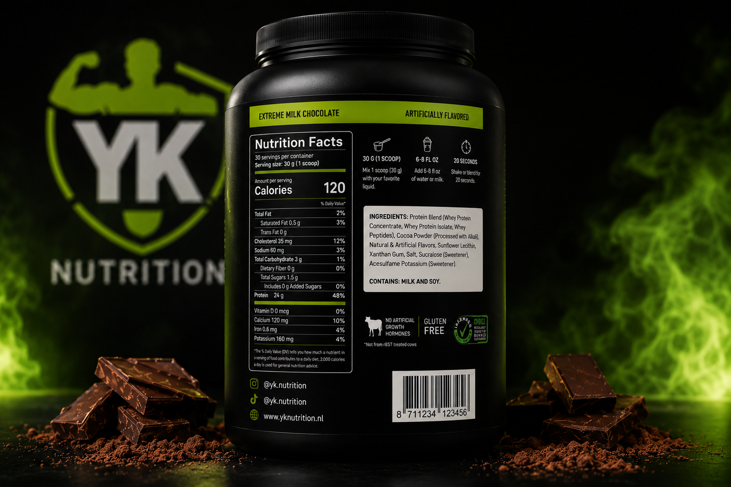 YK Nutrition 100% Whey Protein Chocolate