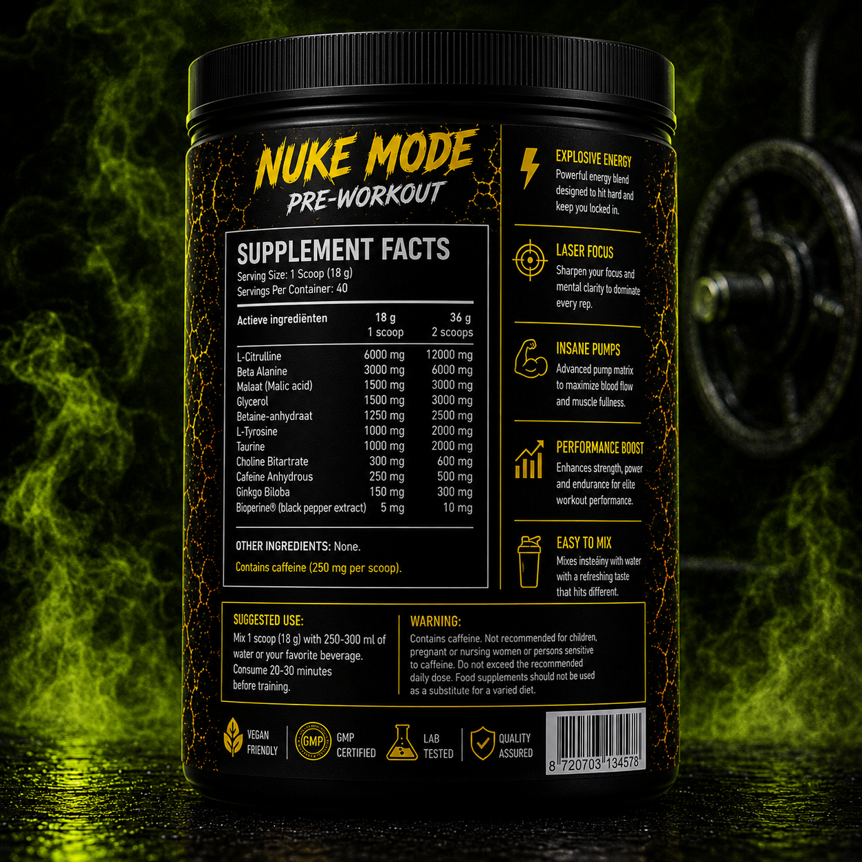 YK Nutrition Pre-Workout Nuke Mode